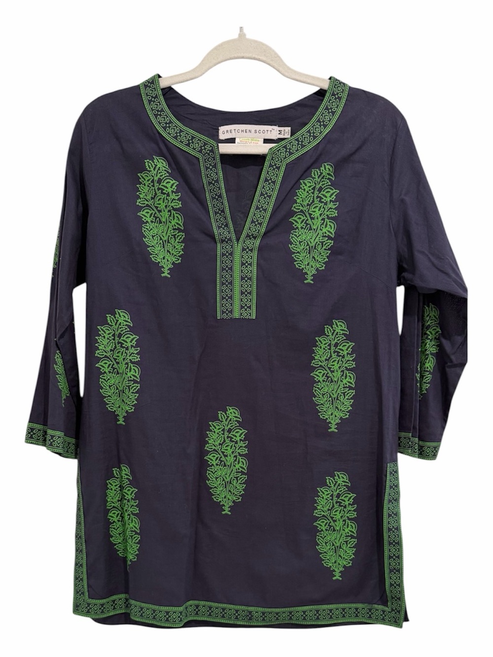 Gretchen Scott Designs Tunic Shirt Vacation Summer Resortwear Size Medium